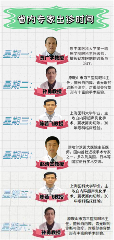 【通知】新調(diào)整 博愛眼科專家出診時間表！(圖1)